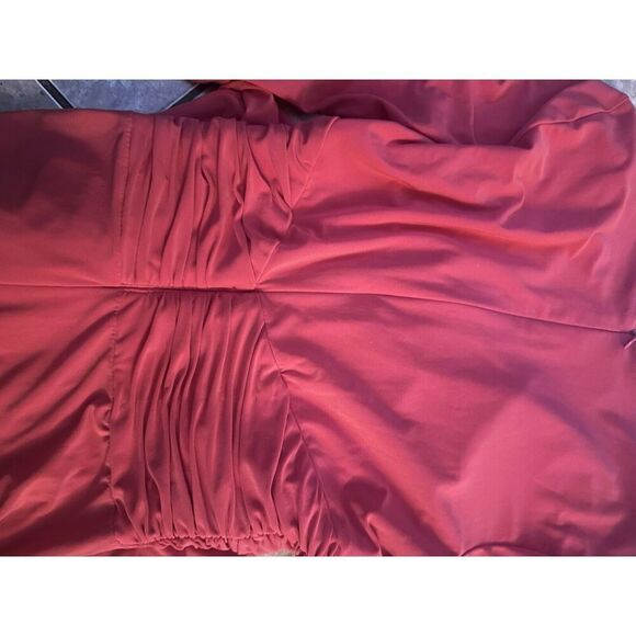 Clues Collections 8 Coral Jersey V Neck MIDI Dress - Picture 6 of 6